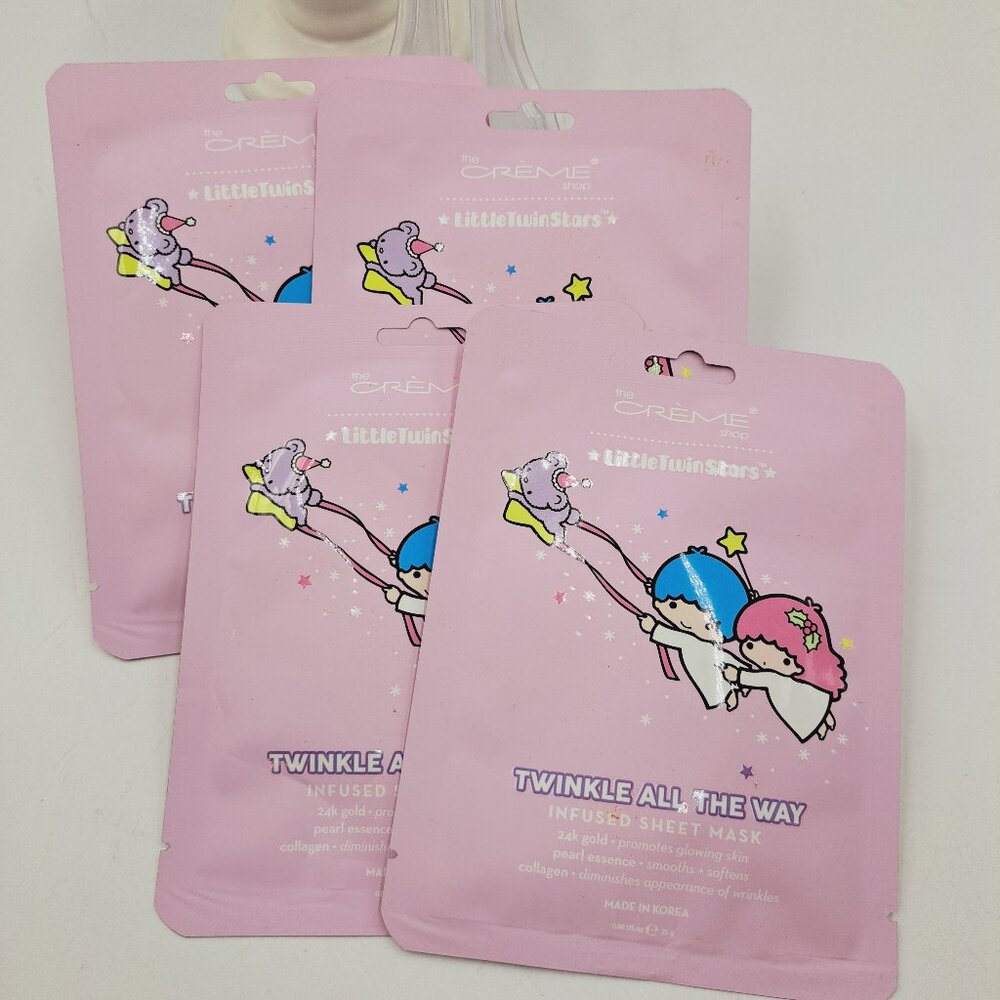 Sanrio Little Twin Stars Twinkle All the Way 24K Gold Infused Sheet Face Masks